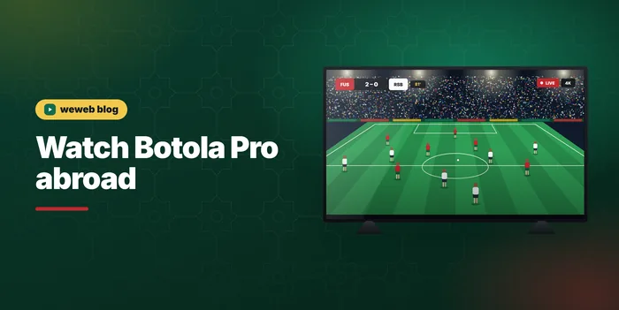 TV showing a live Botola Pro match on IPTV, watched from abroad