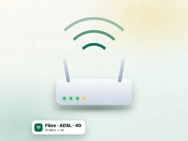 Placement — Internet for IPTV: Wi-Fi router on fibre, ADSL or 4G